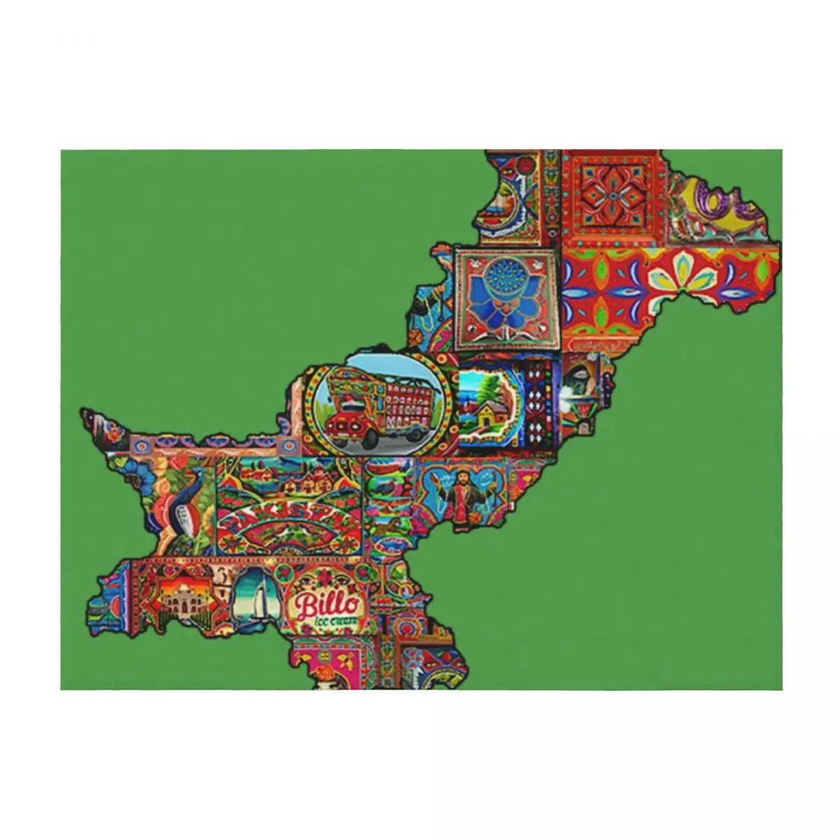 

Truck Art Уникальный стиль Desi Touch — карта Пакиста в Пакистане TruckArt Culture Плед Одиночные самые мягкие одеяла
