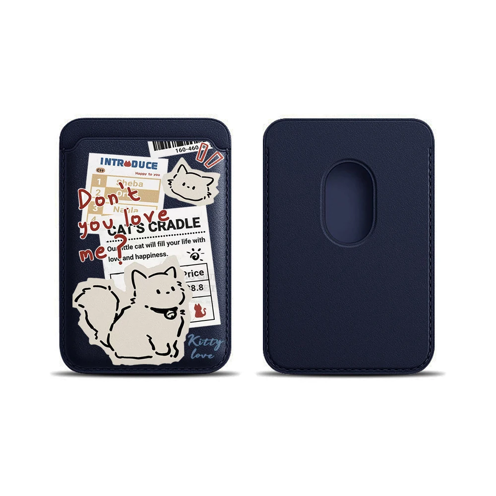 Kitty Love Leder-Kartenetui Handyhülle Kartenhalter für Magnetische Hülle Geeignet für alle iPhones für Magsafe Karten-Handy-Rückentasche – Detail 15