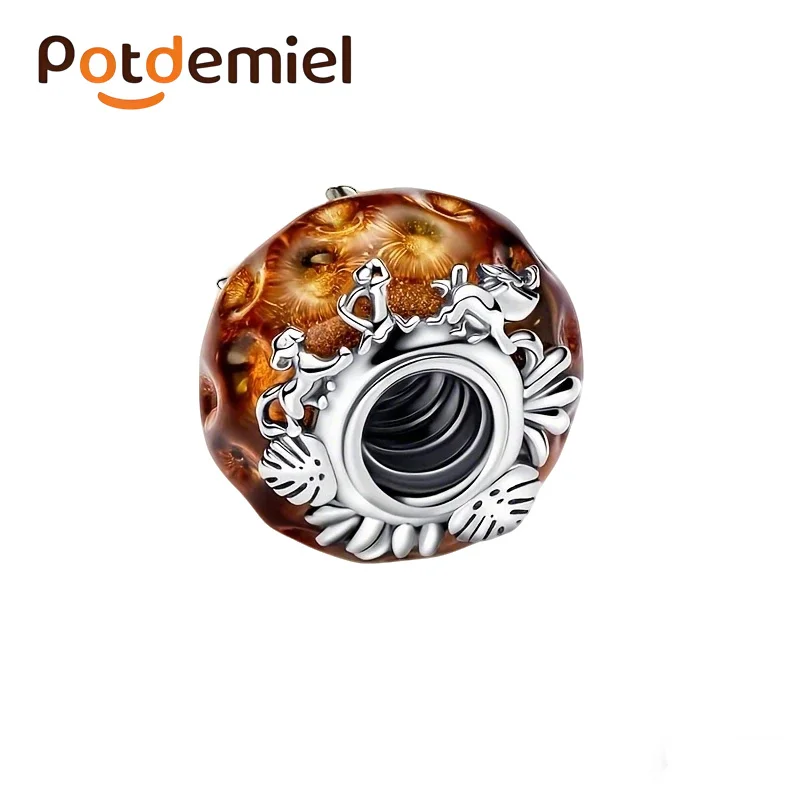 Potdemiel Disney 925 Silver Minnie, Mickey, Tinker Bell And Maleficent Pendant Bead Necklace Bracelet Diy Birthday Gift view 3