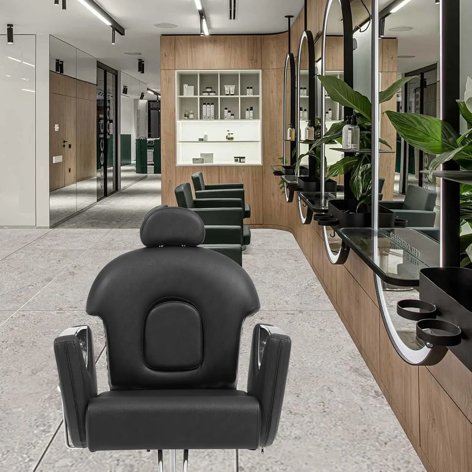 VEVOR Hydraulic Barber Chair 360 Degrees Swivel 90°-130° Reclining for Hair Stylist, Max Load Weight 330 lbs, Beauty Salon