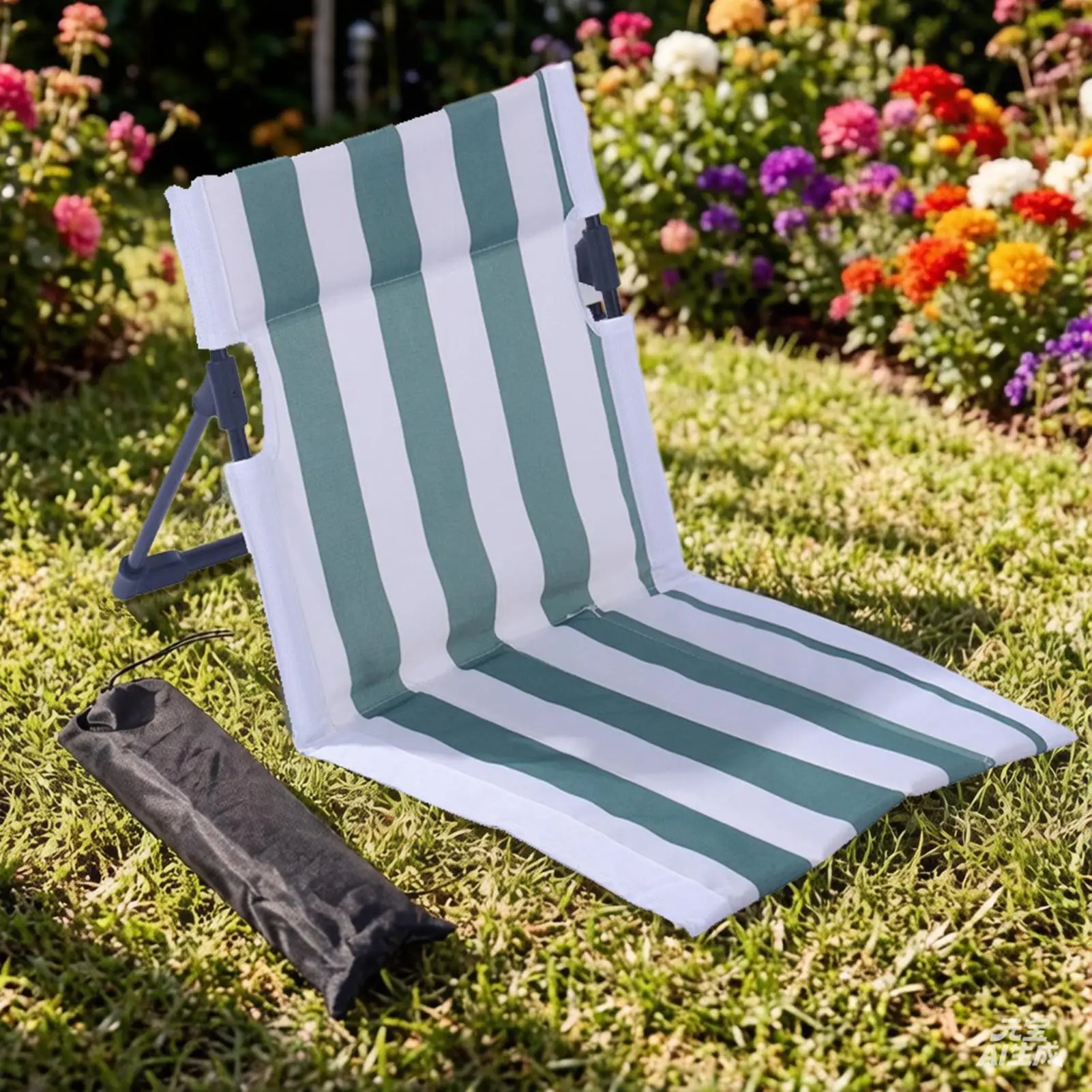 

Beach Chairs Outdoor Foldable Relaxing Seating Mat With Lumbar Support Beach Folding Chair For Camping Patio Pool Lawn Garden