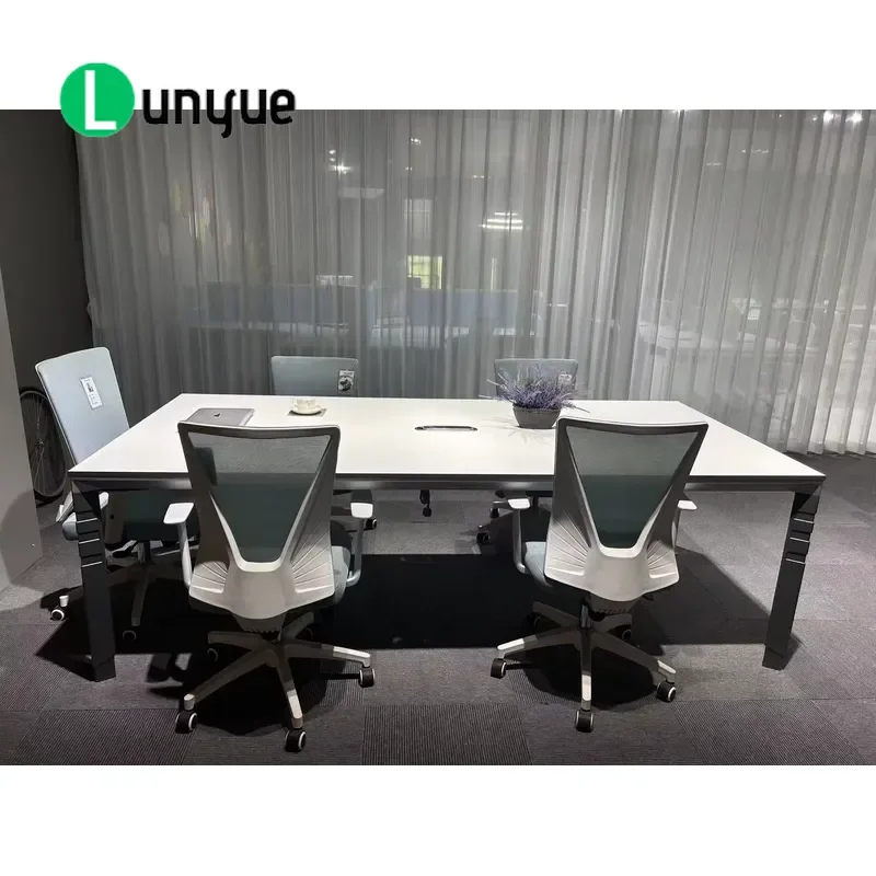Luxury L Shaped Office Desk Conference Table Meeting Room Furniture Modern Executive Workstation for Home Business Use