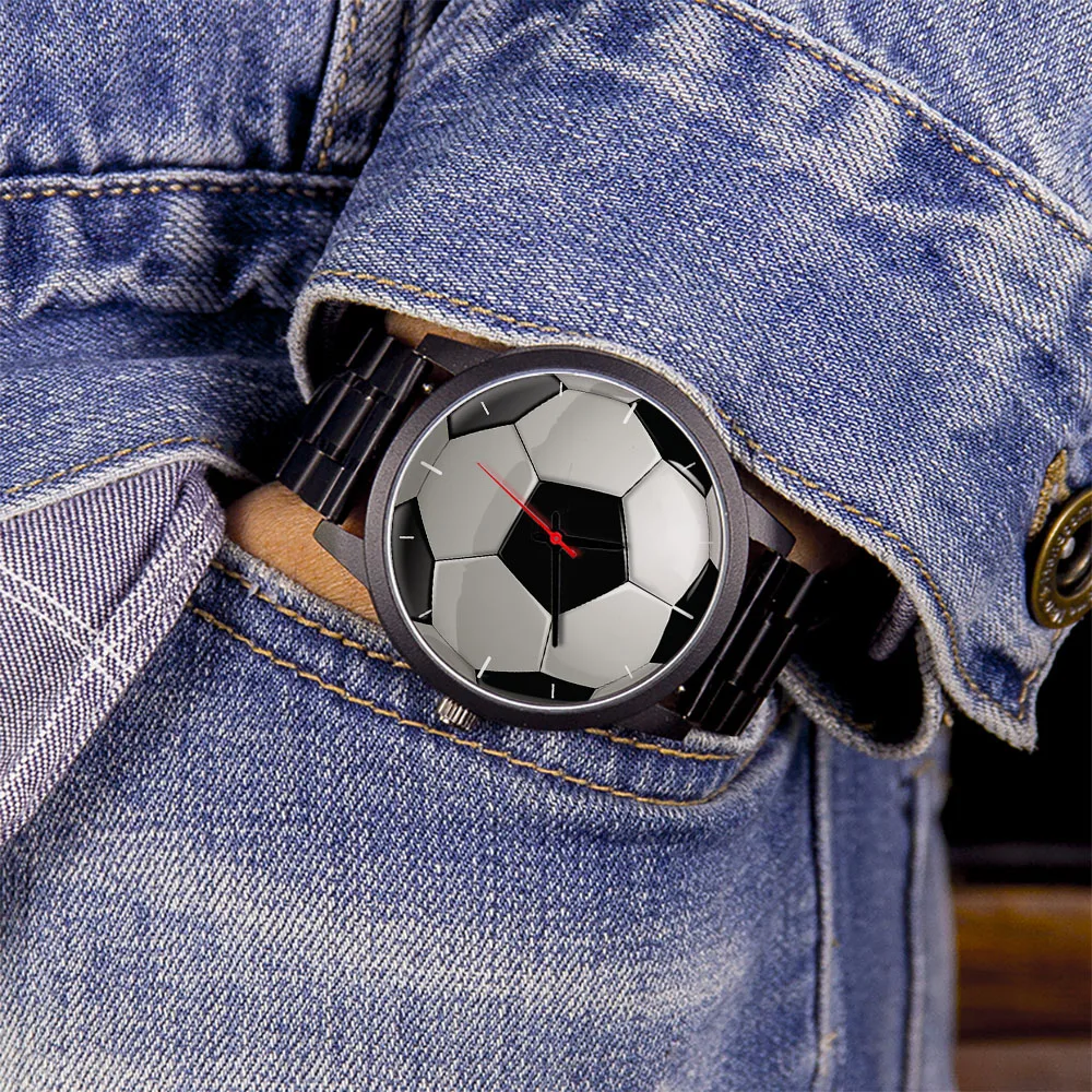 Football Soccer Design Fans Silver Man watch Universal for Men Women Watches Souvenir Bracelet Gift Belt Black Rose Gold