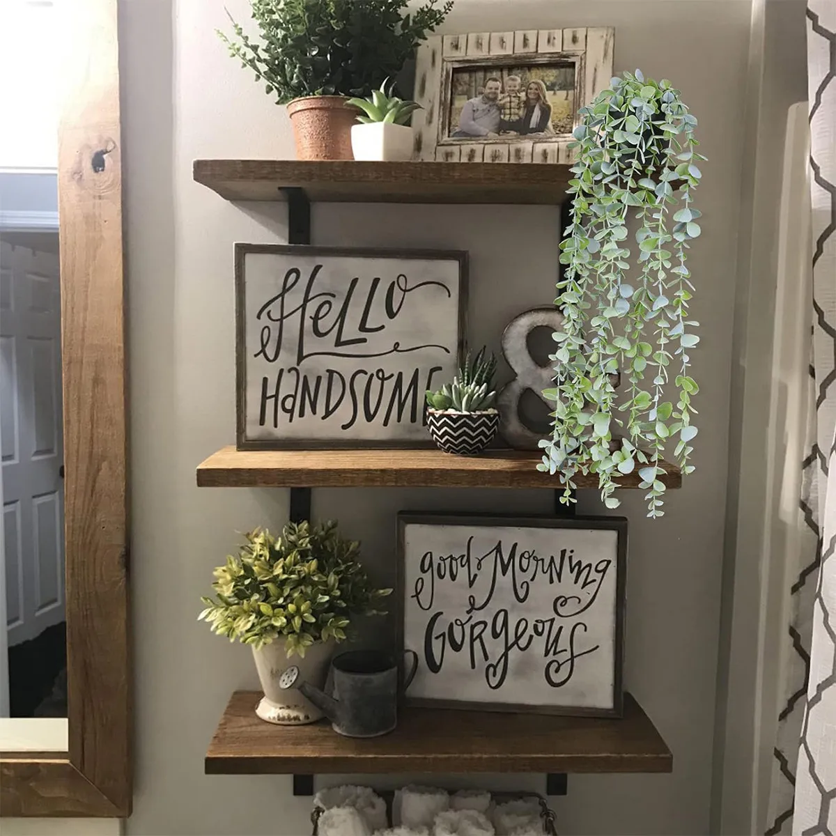 1/2 stücke Künstliche Efeu Hängen Eukalyptus Rebe Kunststoff Pflanze Hause Zimmer Outdoor Garten Tür Wand Hochzeit Party DIY Box Dekorationen – Detail 4