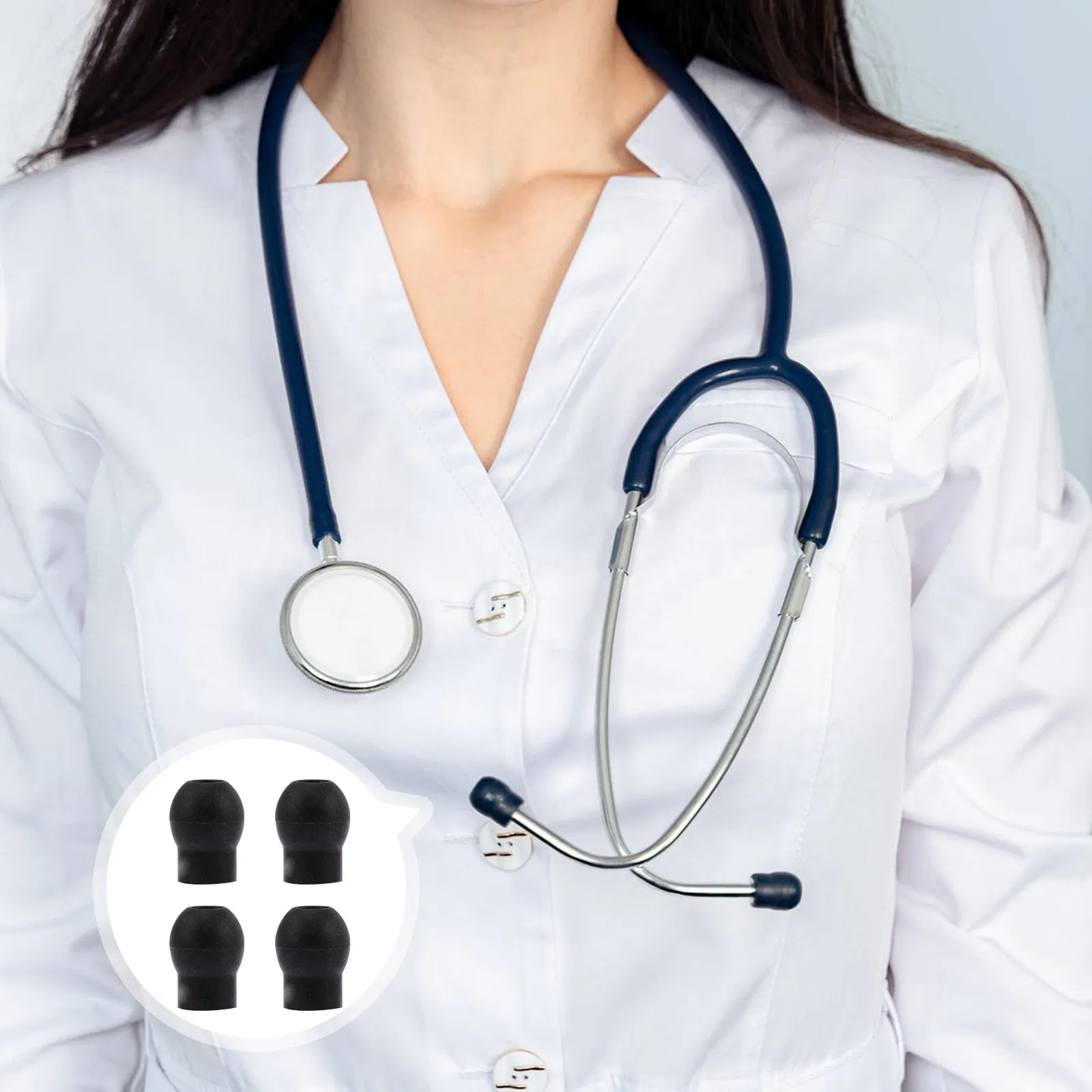 4Pcs Soft Comfortable Stethoscope Earbuds Replacement Parts Made of Premium PVC Material Universal Fit for All Standard