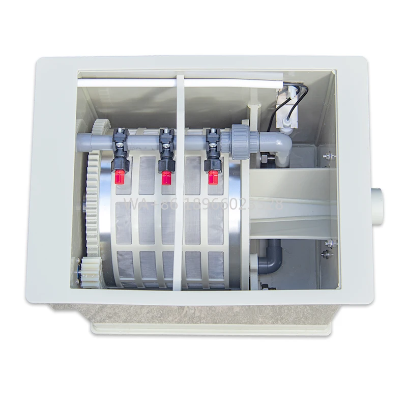 

Gravity Feed Pond Filter Aquaculture Equipment New Design Mini Rotary Drum Filter 110v 220v 5m3hr Aquarium Fish Tank