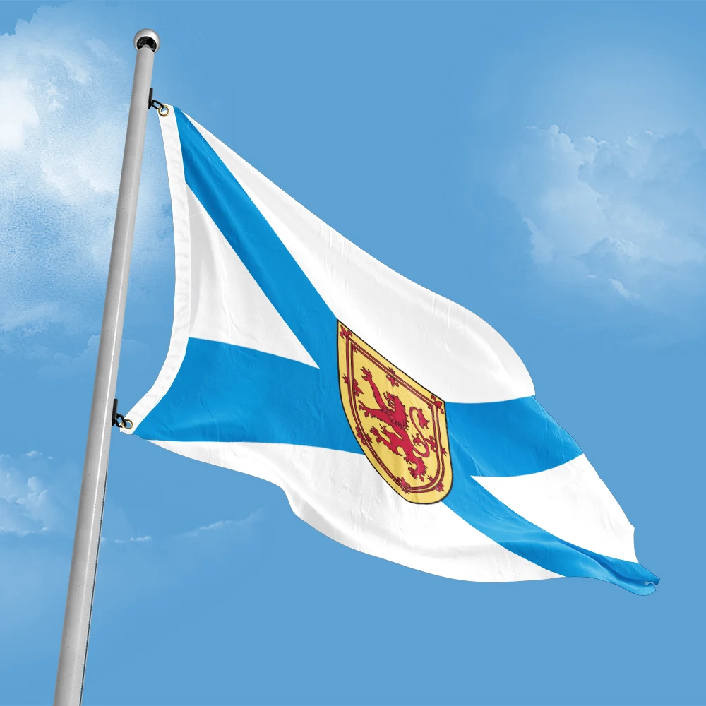 Bandera de Canadá de Nueva Escocia, Bandera de poliéster de 3 pies x 5 pies, 90x150cm, doble penetración, costura doble personalizada para interior y exterior