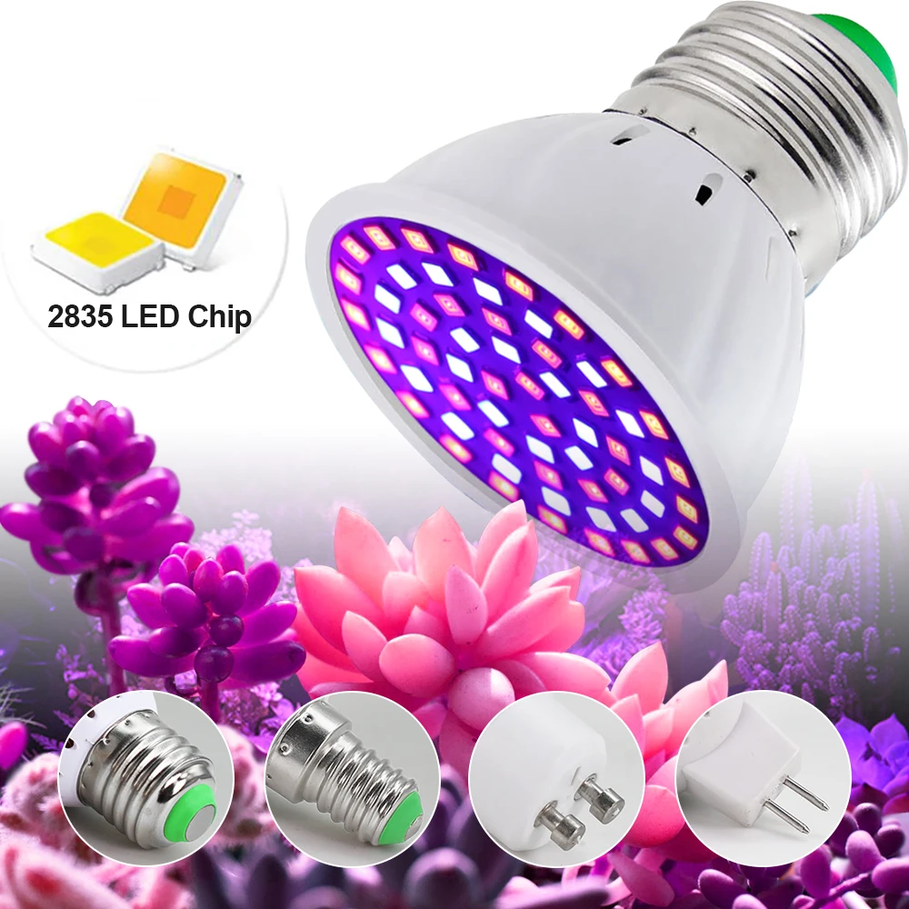 Bombilla Led de espectro completo, lámpara hidropónica para invernadero, crecimiento de plantas de interior, E27, E14, GU10, MR16, 220V