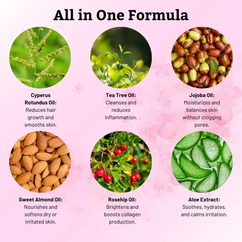 زيت عطري طبيعي لإزالة الشعر: كراميل بيوتي سيبيروس روتاندوس لتقليل الشعر يدوم طويلاً