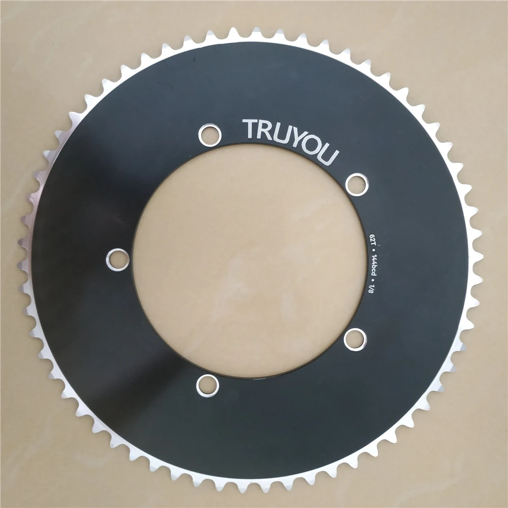 Track Bike Chainring Fixed Gear Bicycle Chain Wheel 1/8 Single Speed 7075 Aluminum Alloy 144BCD 57T 58T 59T 60T 61T 62T