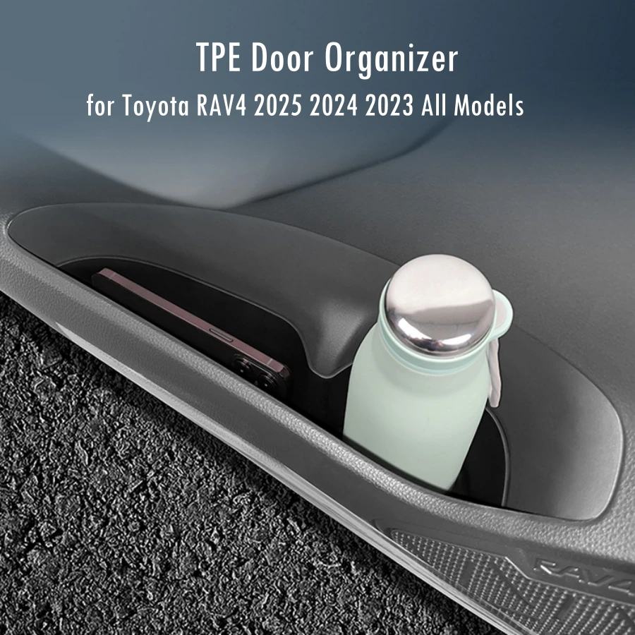 TPE Door Organizer Tray for Toyota RAV4 2025 2024 2023 ABS Center Console Tray Armrest Insert Container Rav4 Accessories