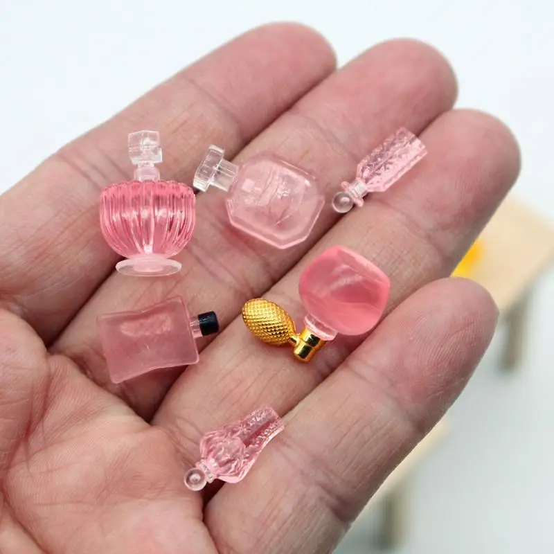 Miniaturas, Adornos, Decoración, Accesorios de Resina para Manualidades, Juguetes para Niños, Casa de Juegos, Nuevo Set de Seis Piezas de Perfume de Simulación, Juguete para Casa de Muñecas