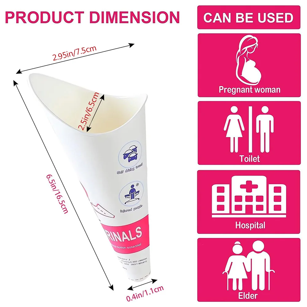 24/36/48Pcs Disposable Female Urination Device Portable Girl Urinal Funnel Women Outside Pee Cup Standing Pee for Camping Hiking