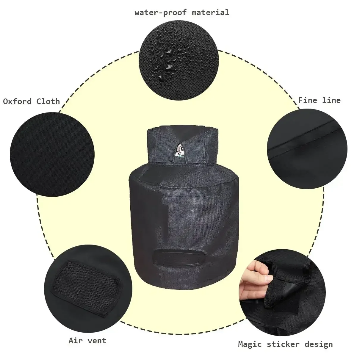 20lb / 30lb Propane Tank Cover Waterproof Dust-proof Gas Bottle Covers for Outdoor Gas Stove Camping Parts