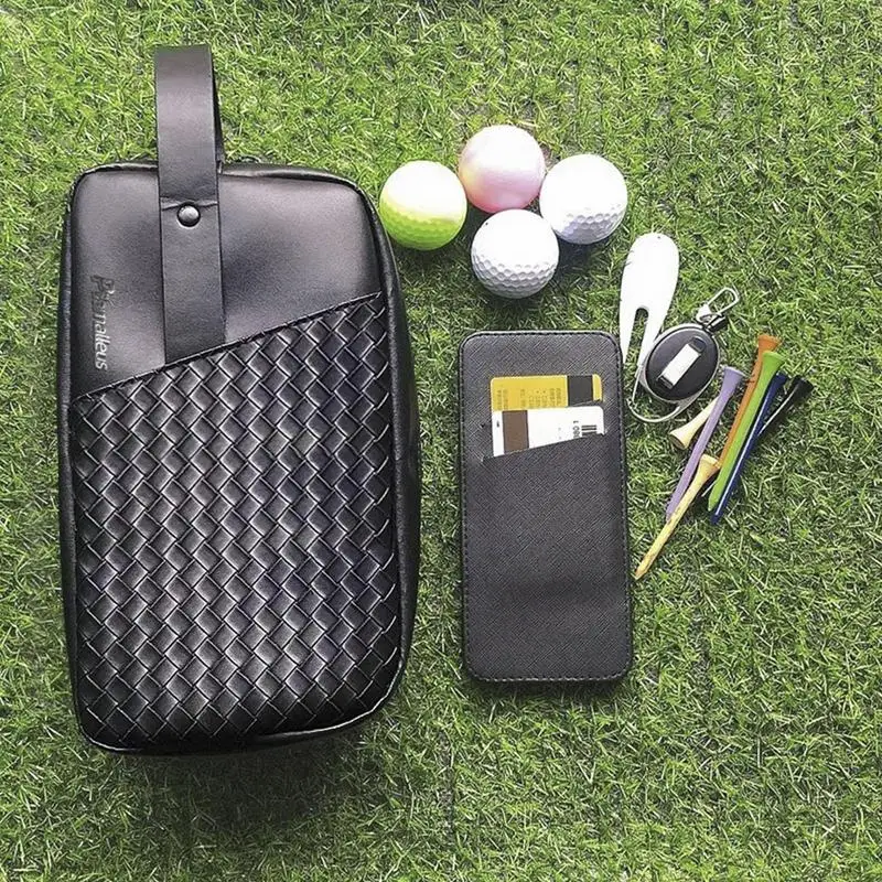 Golf Mini Pouch Bag Unique Golf Handbag Durable Golfer Pocket Multifunctional Keys Ball Maker Glove Cellphone Clutch Bag Zipper