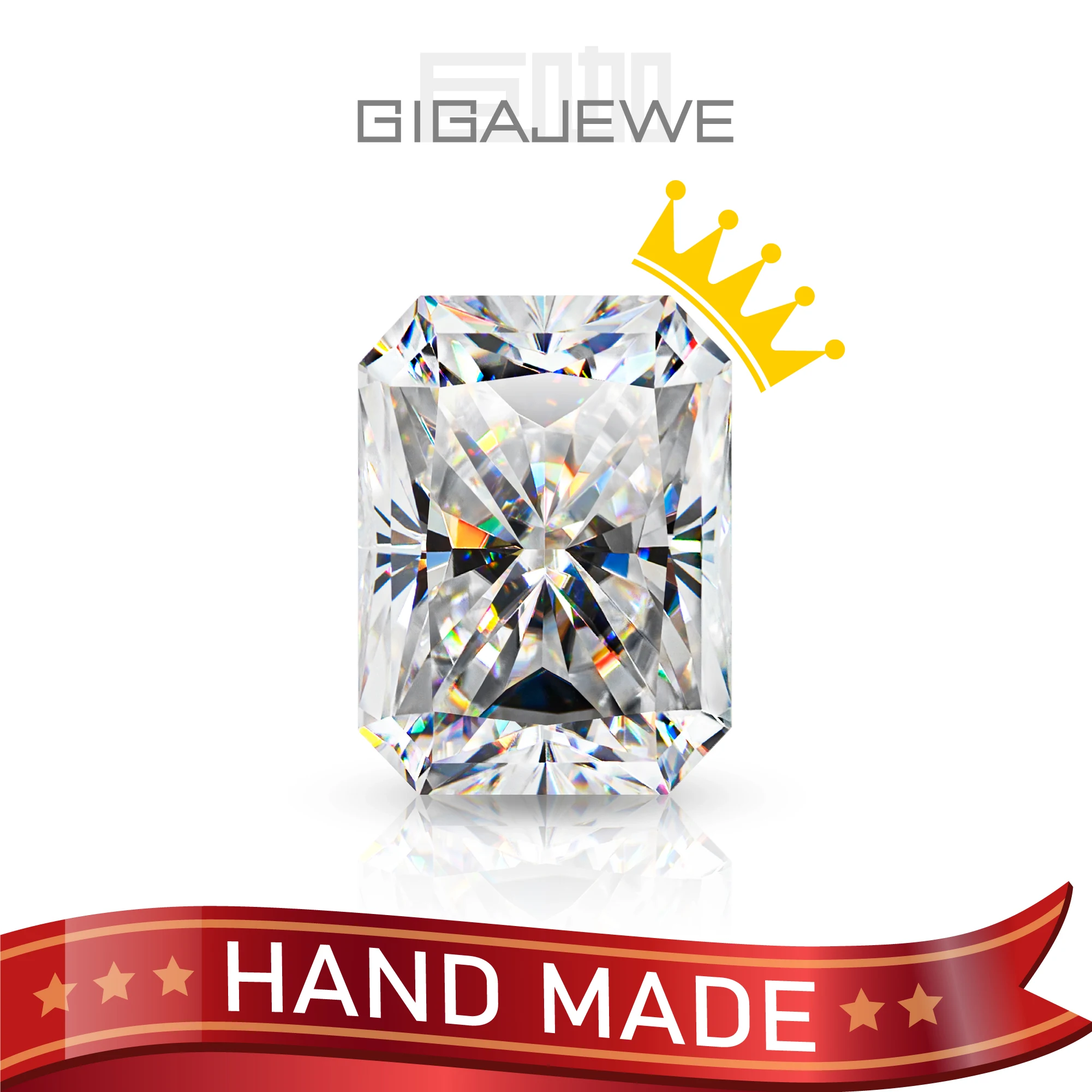 

GIGAJEWE Handmade Radiant White TOP D VVS1 Moissanite Premium Gems Loose Diamond Test Passed Gemstone For Jewelry Making