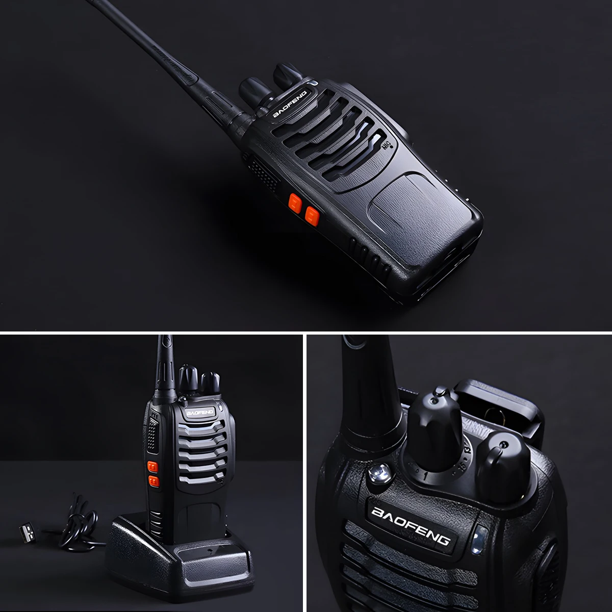 Baofeng BF-88E Walkie talkie、pmrハンドヘルドインターホンなし、16チャンネル、5w、446mhz、ライセンスフリーラジオ、パックあたり2個