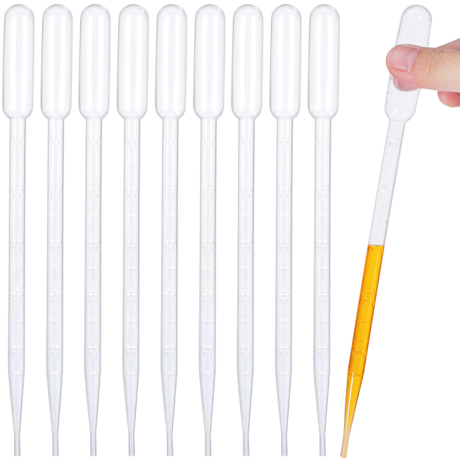 

100pcs Plastic Dropper 5mL Liquid Pipettes Disposable Clear Graduated Experiment Droppers For Oils Labs Laboratory