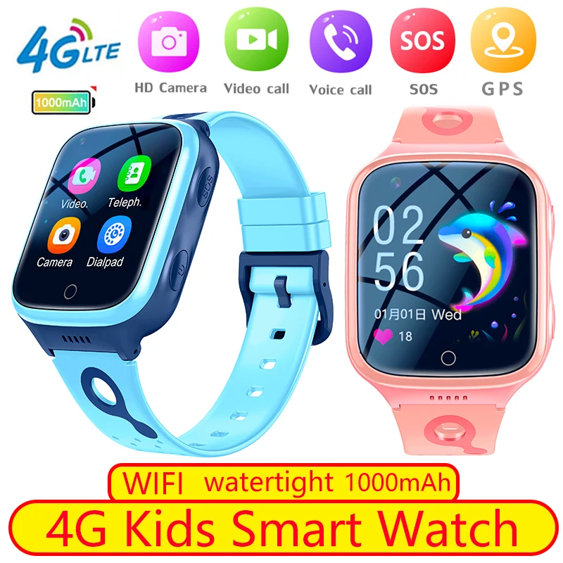 

For Kids Smart Video Call Phone Watch Waterproof Mother Children GPS Monitor Boy Girls SOS Child Sports Digital Watches Tracker