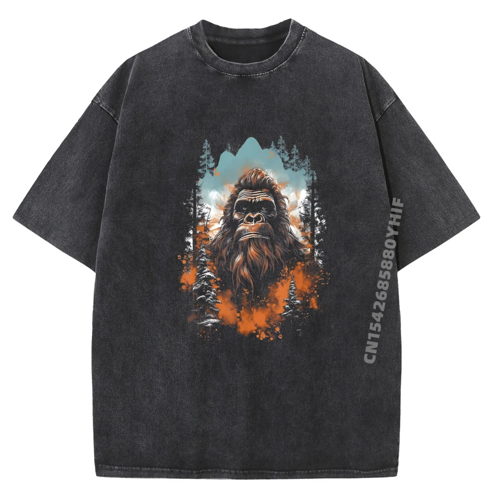 

Мужская футболка Bigfoot Sasquatch Lovers в стиле фанк с коротким рукавом и принтом, мужская летняя стираная рубашка из чистого хлопка с принтом