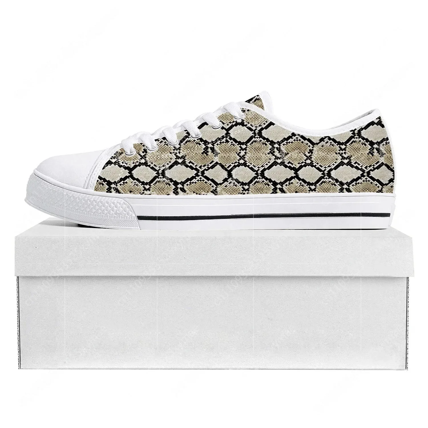 Snake Skin Pattern Low Top High Quality Sneakers Mens Womens Teenager Canvas Sneaker Tide Printed Causal Couple Custom Shoe