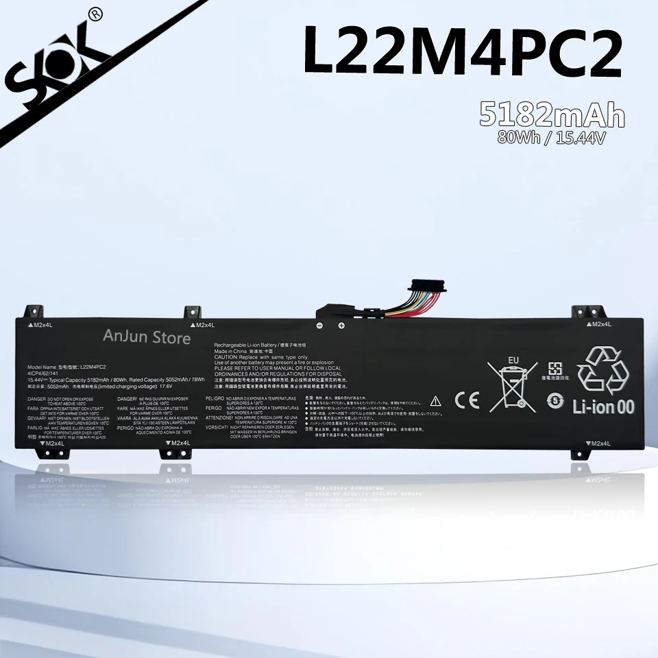 

NEW 15.44V 80Wh L22C4PC2 L22B4PC2 L22M4PC2 Laptop Battery For Lenovo Legion Slim 5 16APH8 R7000P Y7000P 2023 IRX8/ARX8/IRH8/APH8