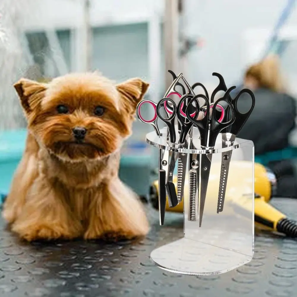 

Acrylic Scissors Display Holder 5/615 Grids Durable Construction Makeup Brush Organizer Transparent Clear Display