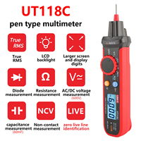 UNI-T UT118C Pen-Type Digital Automatic Multimeter 600V DC AC Voltmeter True RMS Frequency Meter NCV Capacitance Resistance Test