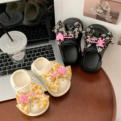 Tappetino per la casa del capretto pantofole per la casa del bambino Cute Bow Hole Shoe Boy EVA antiscivolo suola morbida scarpa per bambini scivoli impermeabili per interni Girl Beach muslimah