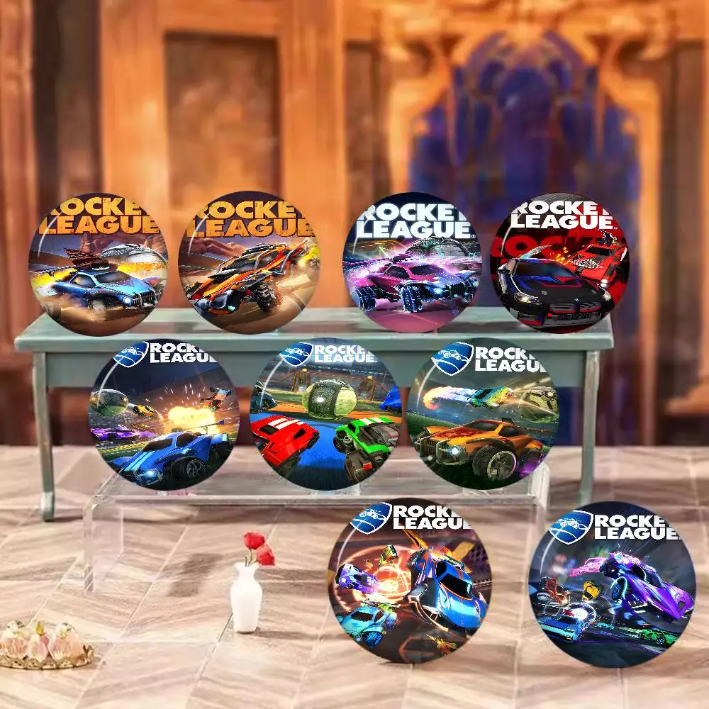 Rocket League Game Creative Pins Funny Round Snap-in Brooch Badge Backpack Hat Accessories Jewelry Gifts for Friend