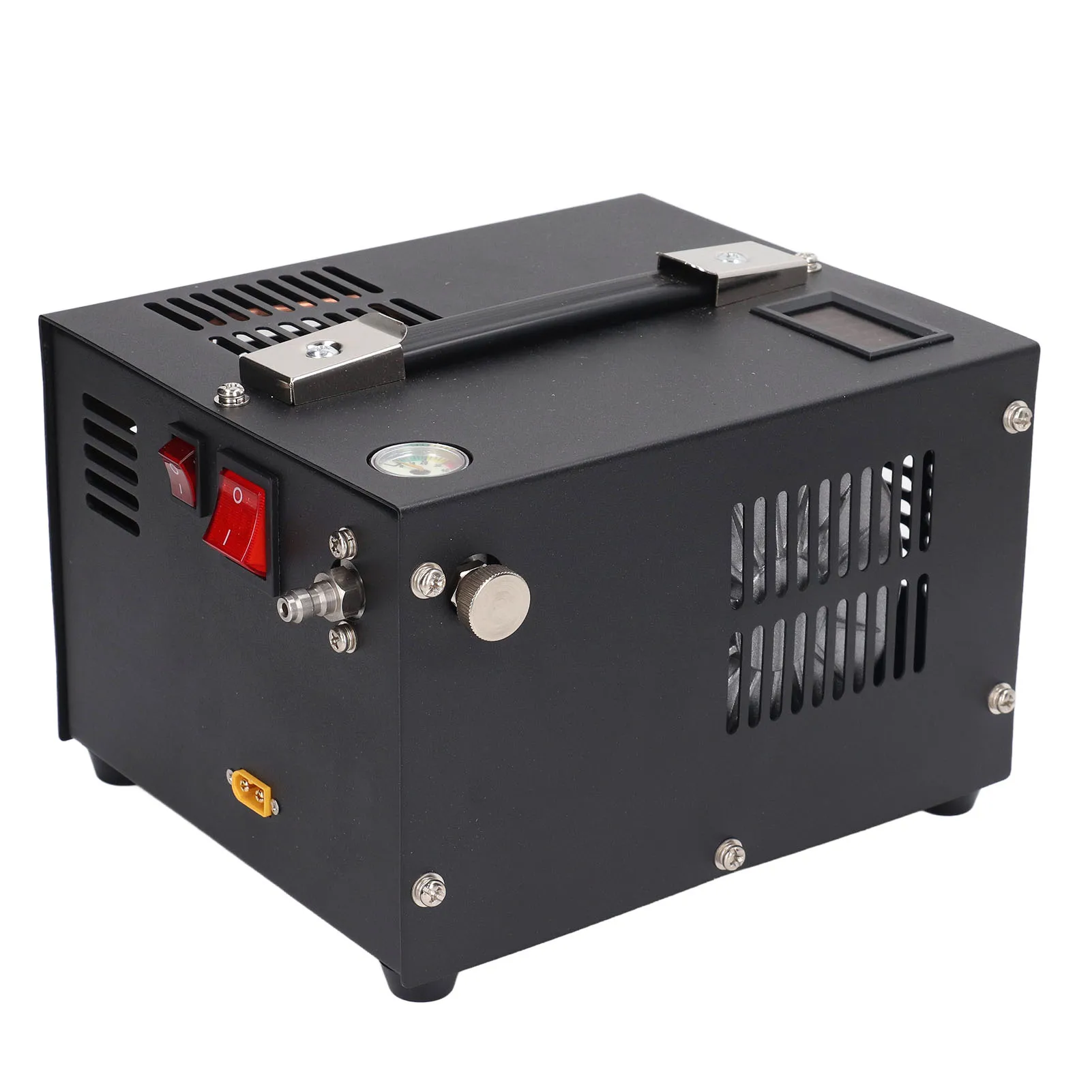 

High Pressure PCP Compressor Pump Reusable Real Time Temperature Display 30mpa PCP Air Compressor 12V with Fan Cooling for Gun