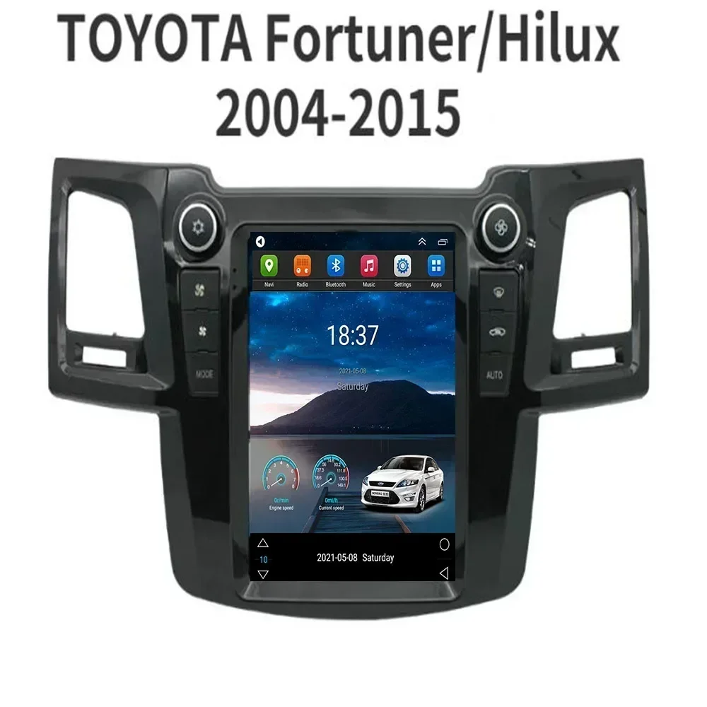 128G Tesla Screen For TOYOTA Fortuner HILUX SW4 Revo 2005-2015 Android Radio Car Multimedia Player GPS Navigation Android Auto