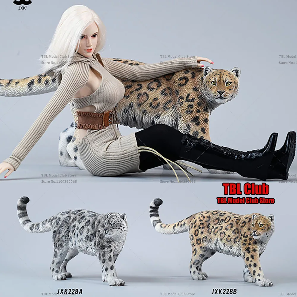 Original JXK Animals Model 1/6 Scale Snow Leopard Flower Leopard Resin Simulated Ferocious Animals for 12Inch Action Figure