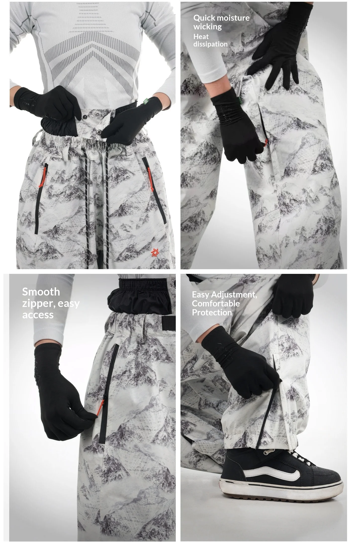 2026 John Snow Unisex Skianzug Wasserdicht Winddicht Warm Snowboard-Jacke-Hosen-Set für Männer Frauen Winter Outdoor – Detail 19