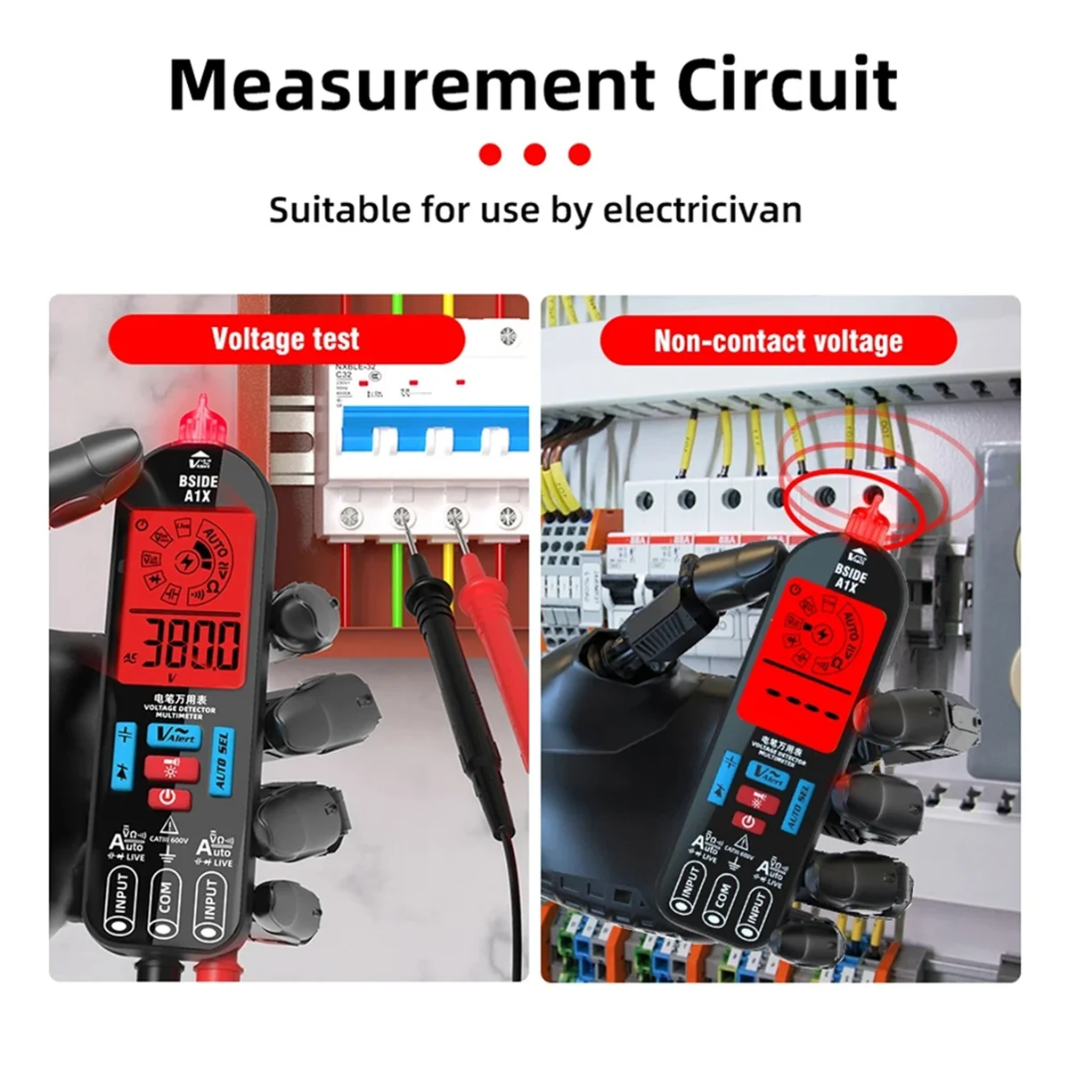 

A22I A1X Digital Multimeter Electric Test Pen with Flashlight Live Wire Recognition Meter Voltage Resistance Diode NCV Tester