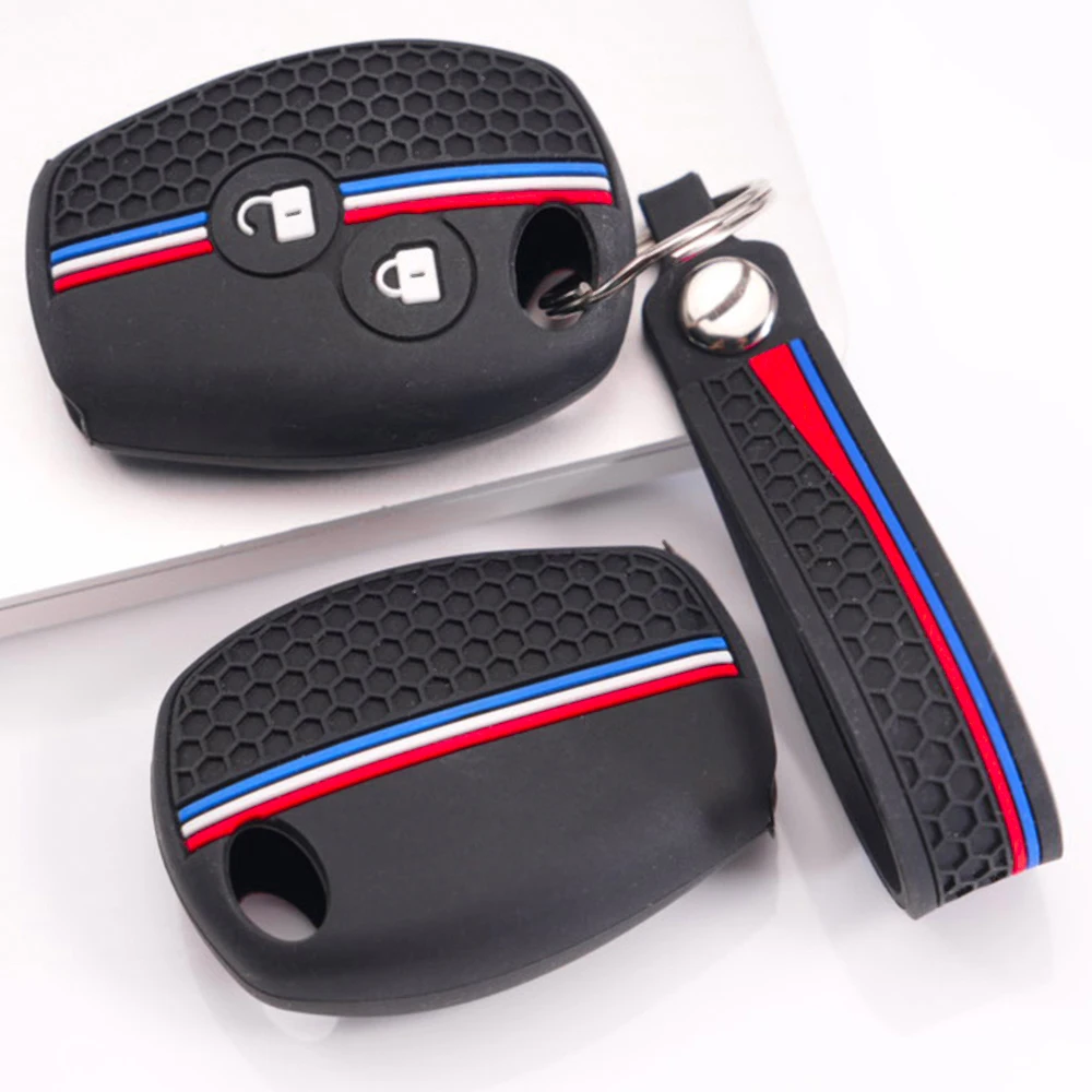 Key Case Cover With Keychain For Renault Clio Megane Scenic Kangoo Captur Duster Logan Sandero Symbol Koleos Fluence Exact Fit