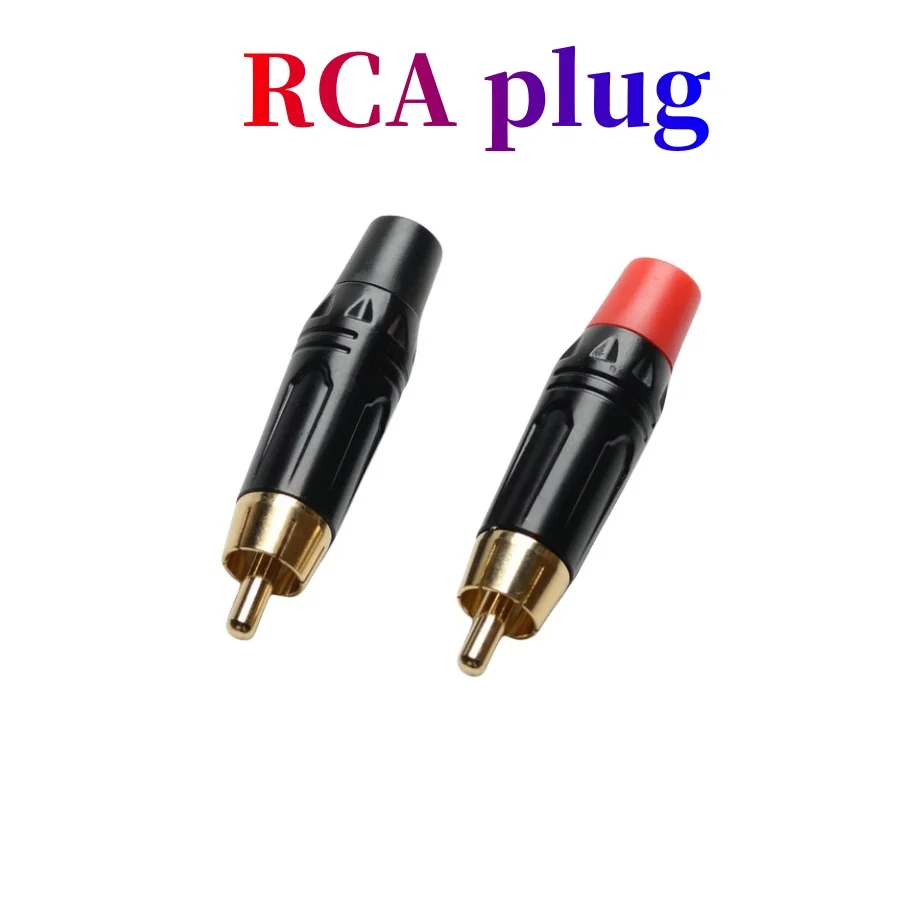 All copper gold-plated solderless RCA lotus audio plug, audio set-top box signal plug, AV microphone speaker audio cable plug