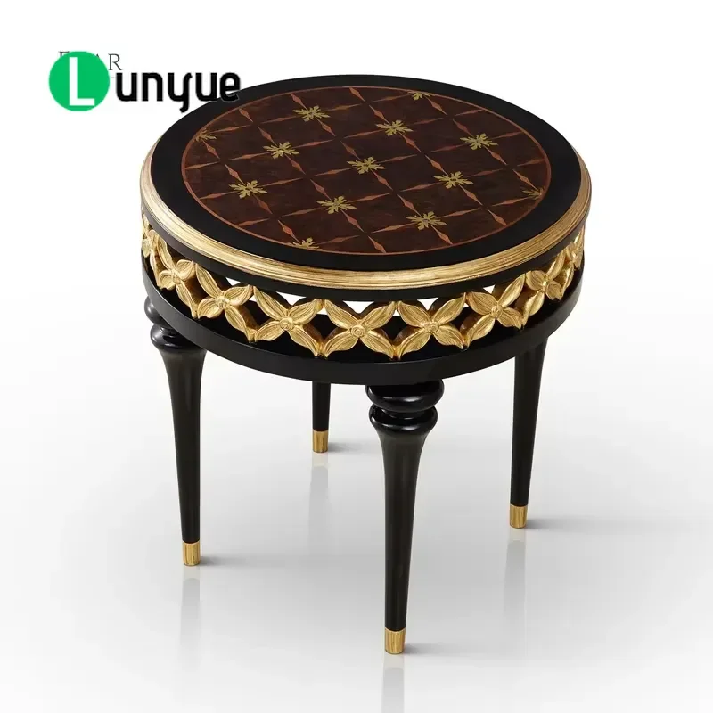 Classic Wooden Round Corner Table Living Room Furniture Sturdy Solid Wood Coffee Side Table for Home Office Decor Space