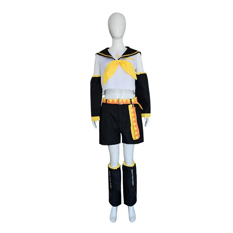 Kcagamine Rin Len Cosplay Costumes Brother Sister Uniform Halloween Party Christmas Gifts Kagamine Rin Len Sets Tops Shorts Wig