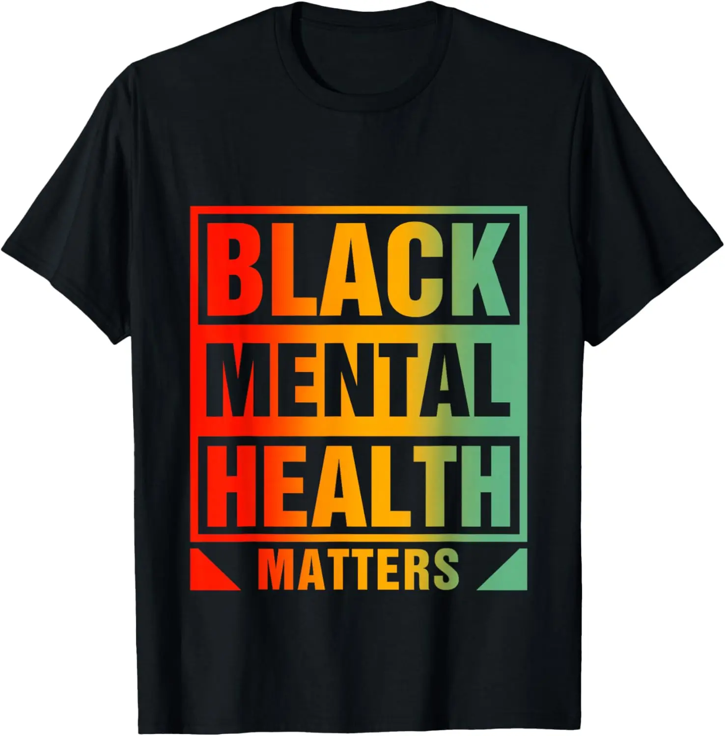 Black Mental Health Matters Human Brain Counselor Therapist T-Shirt 100% Cotton Trendy Y2K Short-Sleeve Tee – Soft, Quick-Drying, & Moisture-Wicking; Ideal for Sports or Casual Wear; Great Gift for Christmas or Halloween.