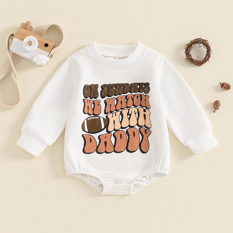 2024-04-24 Lioraitiin 0-18M Autumn Baby Girls Boys Romper Long Sleeve Crew Neck Letters Print Fall Jumpsuit Clothes