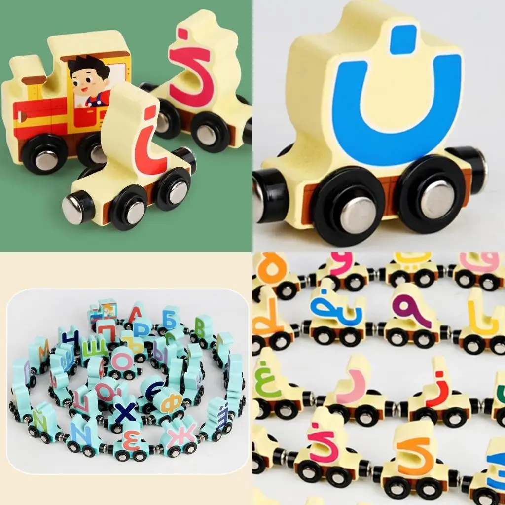 

54DA деревянный арабский/русский магнитный строительный блок детские подарки на день рождения ранняя развивающая игрушка для