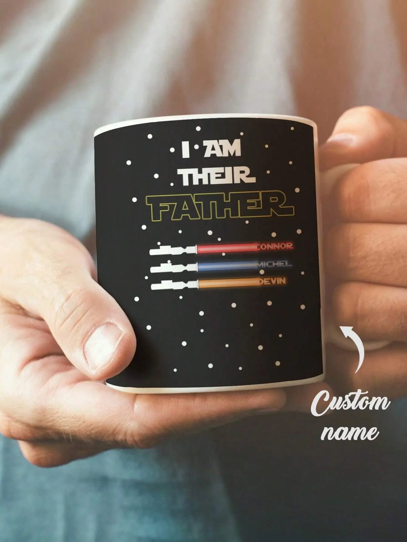 Custom Name Coffee Mug, Black Personalized Ceramic Mugs, Personalized Gifts For Father, Best Father's Day Gifts