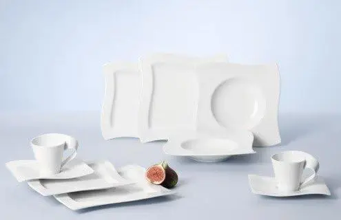 Conjunto de louças básicas NewWave de 30 peças, branco