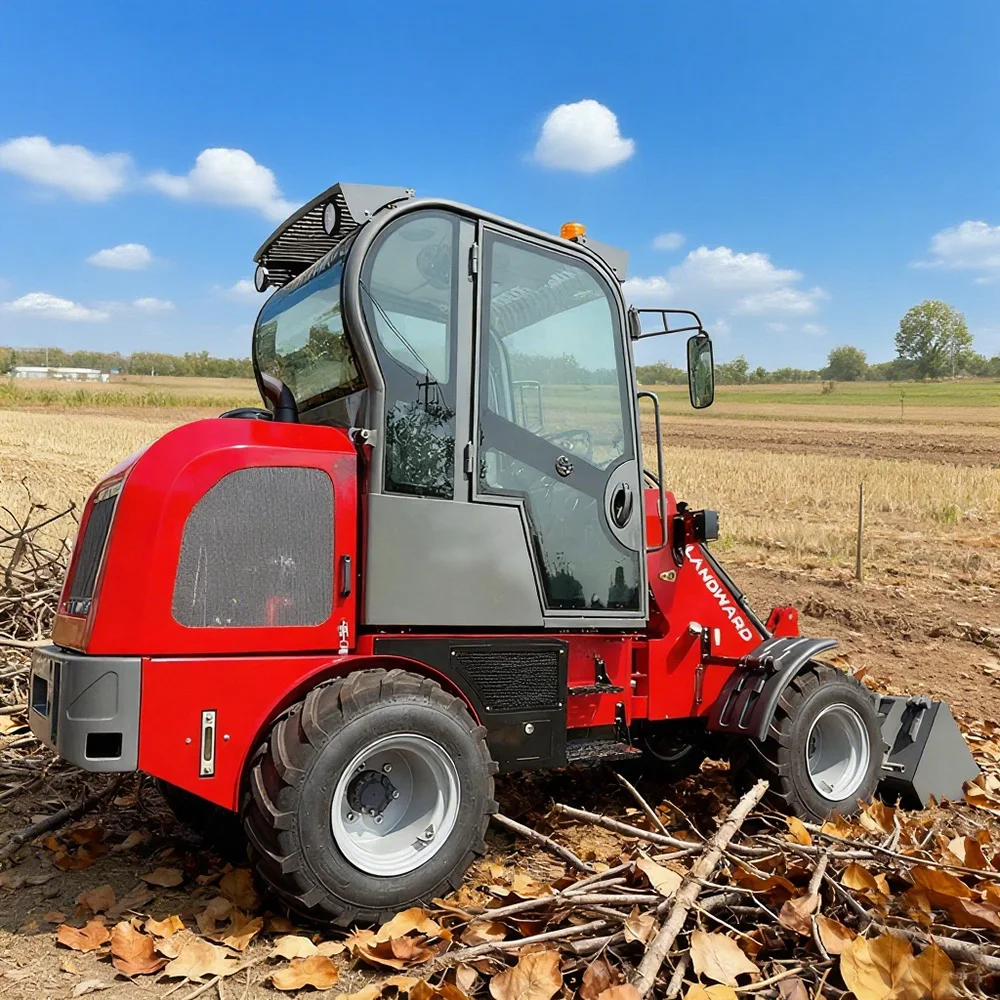 

Factory Prices Mini Wheel Loader Kubota Engine 4x4 Compact Loader W810 All Terrain Transport Loader With Attachments Customized