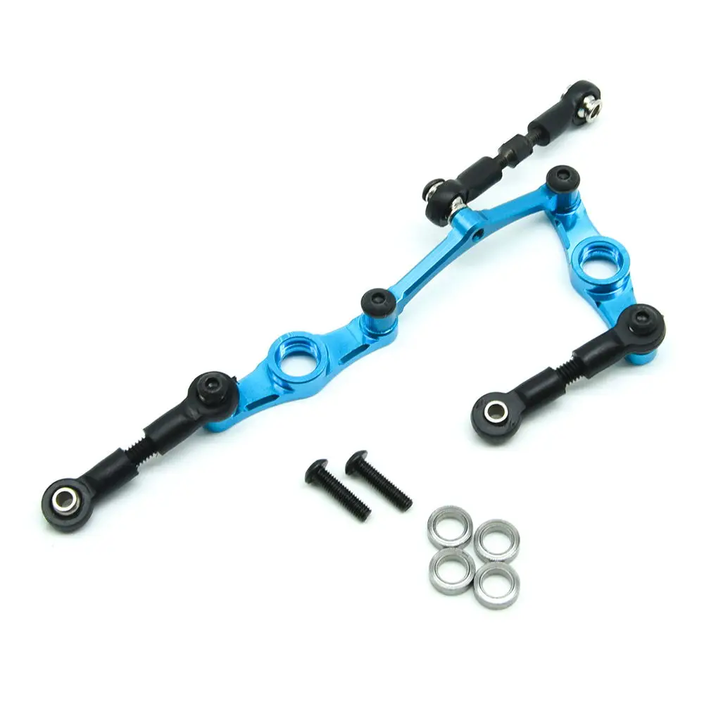 Aluminum Steering Set Steering&Rods Set for Tamiya 1/10 TT01 -Blue