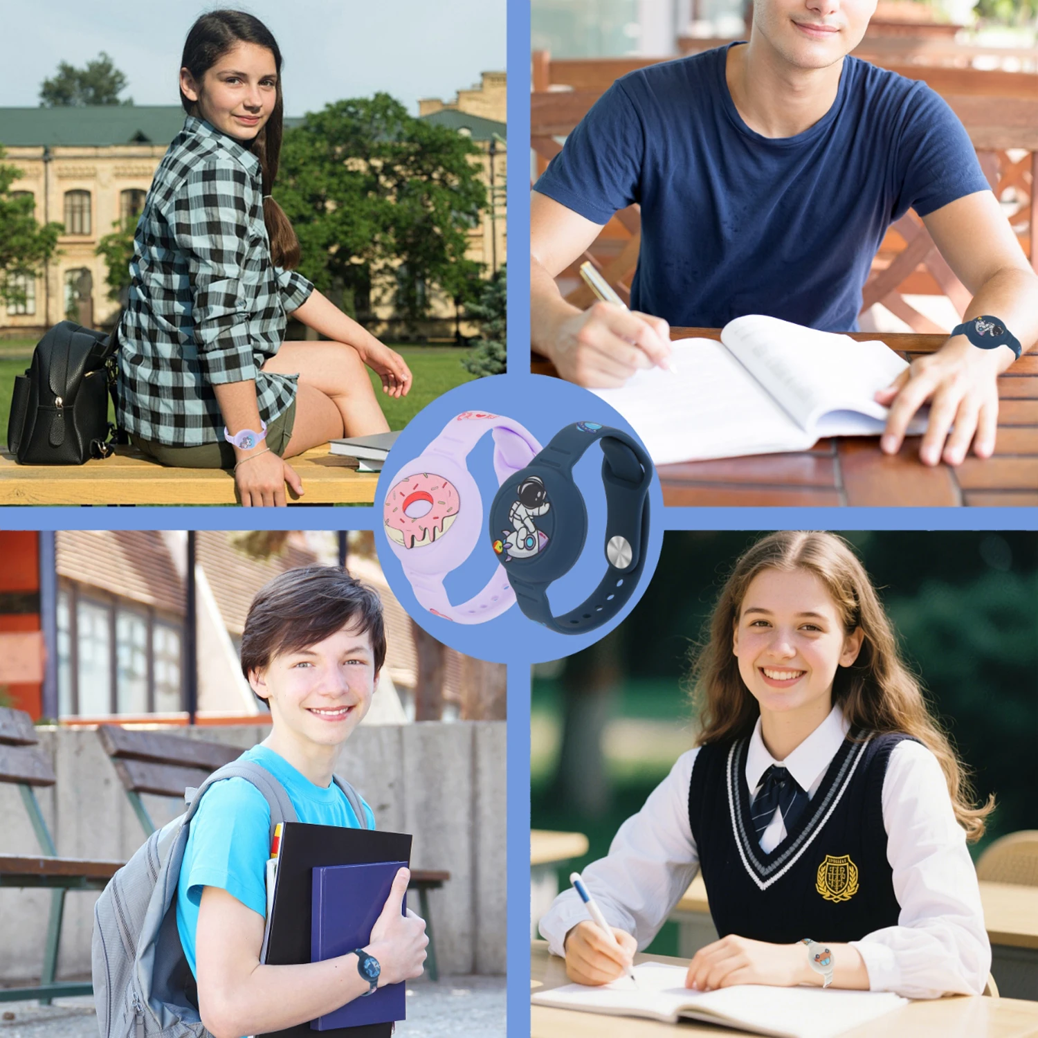 1 Buah Gelang AirTag Kartun Lu - Cute Cartoon Wrist Strap Silicone Case ulasan dan harga