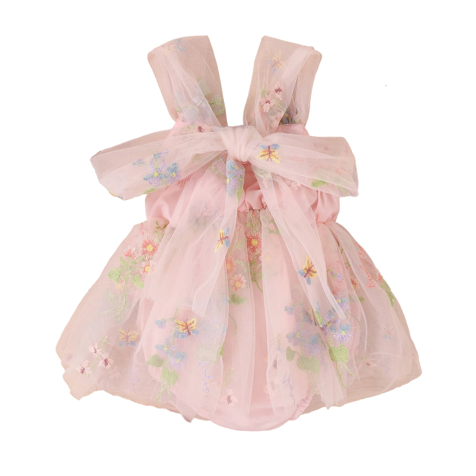 Baby Girls British Style Princess Party Dress Ruffle Sleeve Cute Bowknot Lace Rompers Tutu Baptism Birthday Photography Gown