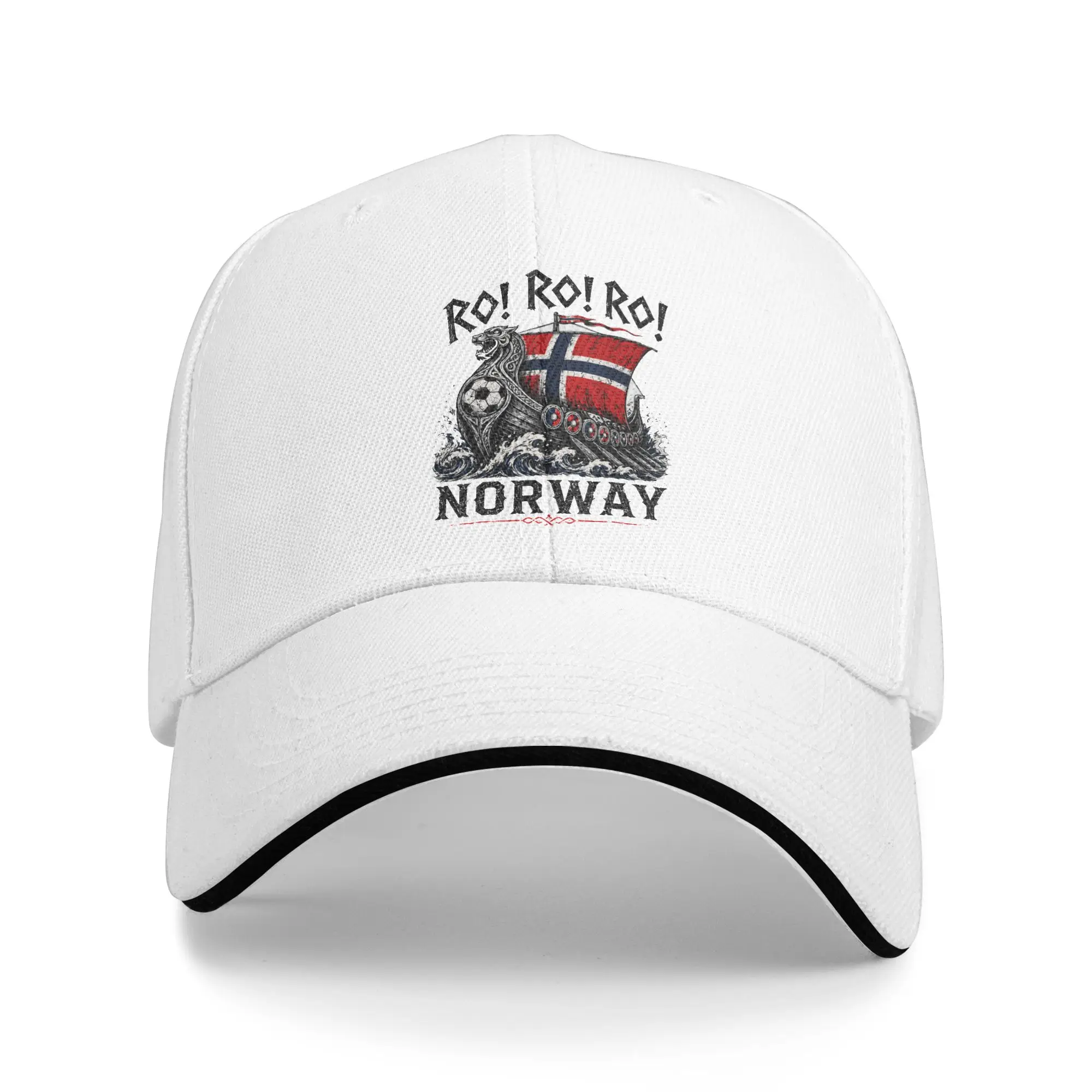 Norway Ro Norwegian Viking Ship Sandwich Baseball Cap Flag Culture Unisex All Seasons Adjustable Headwear Fishing Workouts Hat