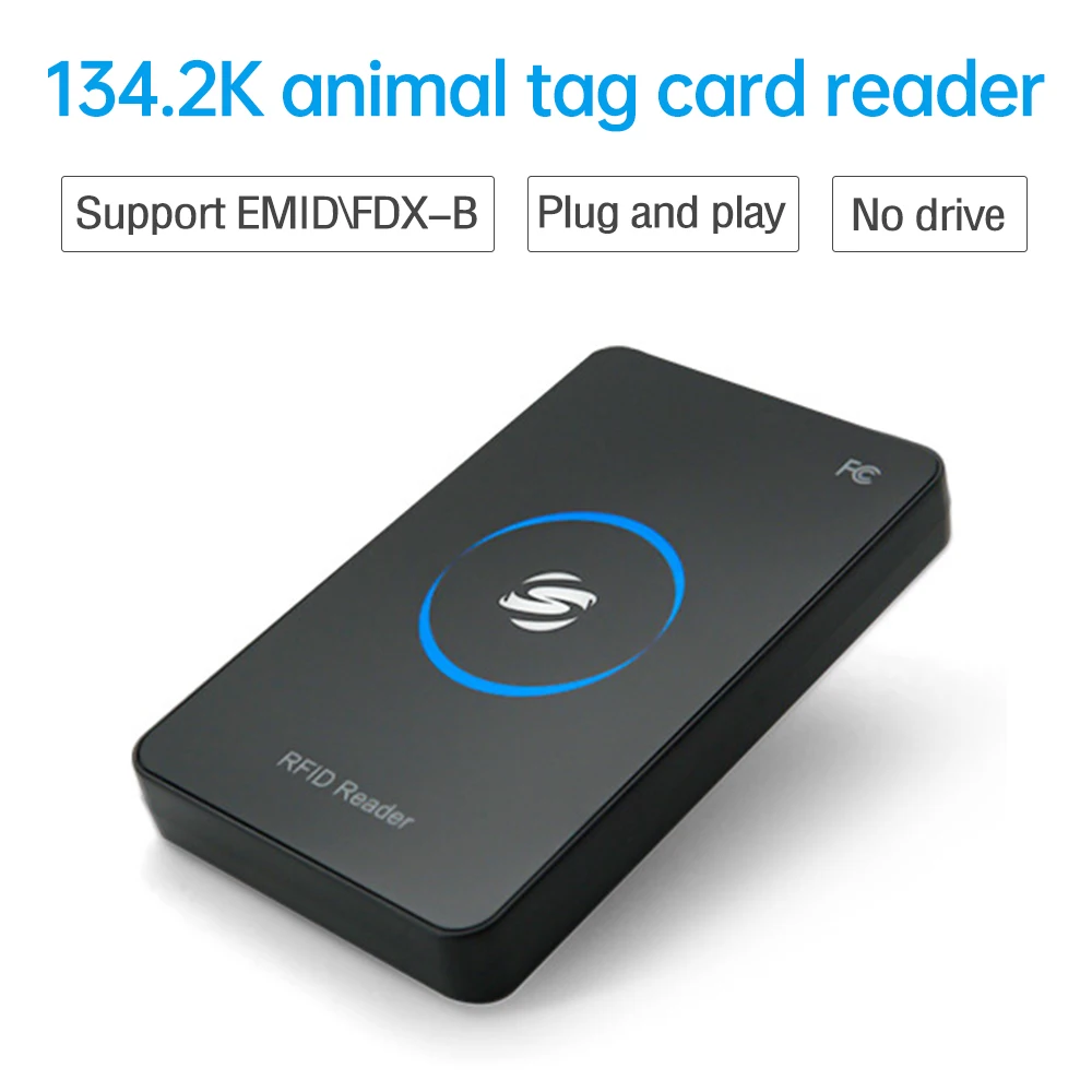 134.2Khz Reader RFID Tag ID Card Reader for EMID/FDX-B Card Type USB Port Suitable for Fish Automatic Feeding Equipment